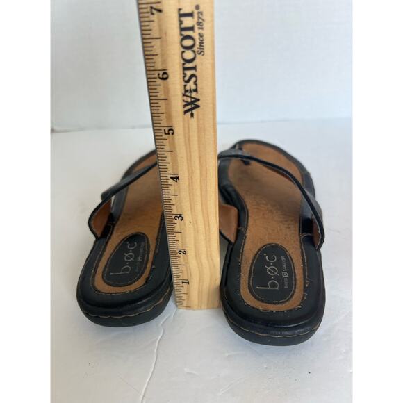 Born of Concept Black Vegan Comfort Flat Summer Padded Thong Flip Flop Sandals 8 - Picture 5 of 9